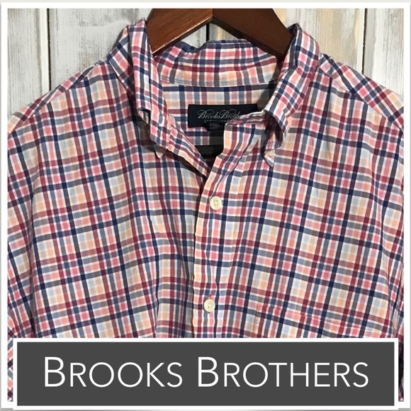 💙 Brooks Brothers Button-Down in Pink & Blue Plaid EUC - Picture 2 of 6